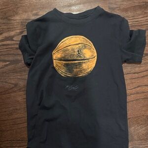 Jordan Kids Black Tee with Basketball Graphic